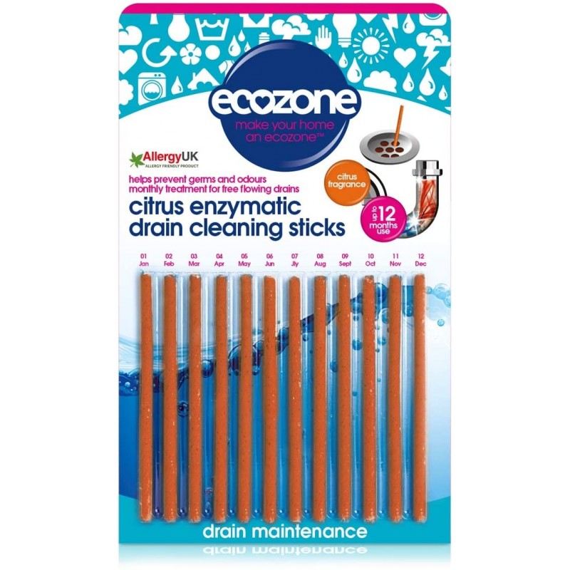 Ecozone Citrus Enzymatic Drain Cleaning Stick, 22 g